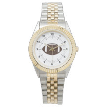 Men's Football Two-Tone Bracelet Watch