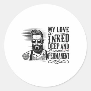 Mens For Anti Valentine’s Day Inked Man Tattooed S Classic Round Sticker