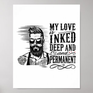 Mens For Anti Valentine’s Day Inked Man Tattooed S Poster