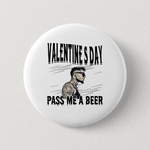 Mens For Anti Valentine’s Day Tattooed Single Man 6 Cm Round Badge