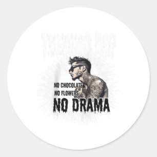 Mens For Anti Valentine’s Day Tattooed Single Man Classic Round Sticker
