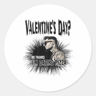 Mens For Anti Valentine’s Day Tattooed Single Man Classic Round Sticker
