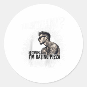 Mens For Anti Valentine’s Day Tattooed Single Man  Classic Round Sticker