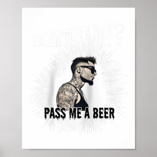 Mens For Anti Valentine’s Day Tattooed Single Man Poster