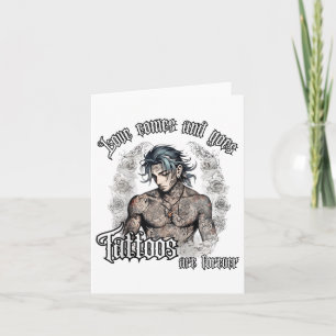 Mens For Tattooed Single Man Inked Man Anti Valent Card