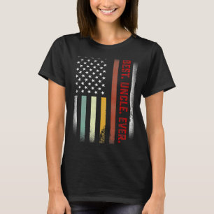 Mens For Uncle Best Uncle Ever Us Flag 1 T-Shirt
