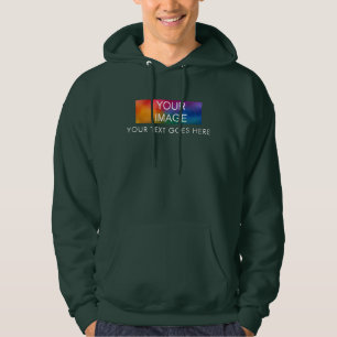 Mens Forest Green Hoodie Add Your Image Logo Text
