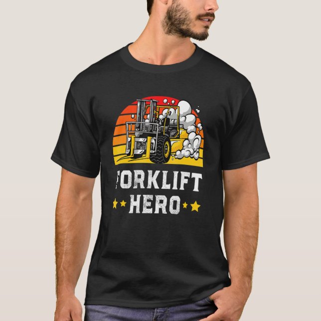 Mens Forklift Hero Operator Forklifting Certified  T-Shirt (Front)