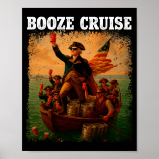 Mens Founding Father Booze Cruise Red C Poster