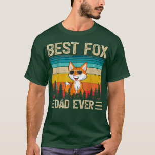 Mens Fox Vintage Funny Best Fox Dad Ever Father's  T-Shirt