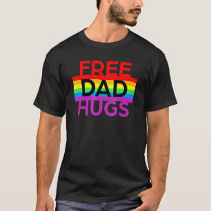 Mens Free Dad Hugs Lgbt Pride Social Movement Rain T-Shirt