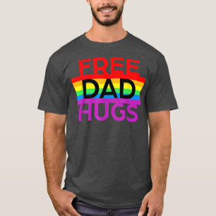 Mens Free Dad Hugs LGBT Pride Social Movement Rain T-Shirt