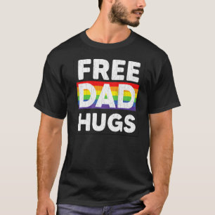 Mens Free Dad Hugs Lgbtq Gay Pride Month Supporte T-Shirt