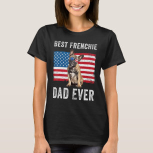 Mens Frenchie Dad American Flag French Bulldog Dog T-Shirt