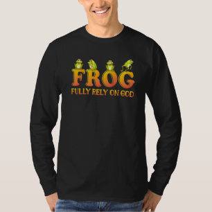 Mens Fully Rely On God Frog Kids  Fully Rely On Go T-Shirt