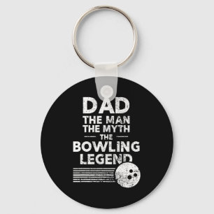 Mens Fun Bowling  For Dad  The Man The Myth  Key Ring