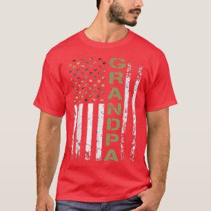 Mens Fun Grandpa American Patriotic USA Flag Fathe T-Shirt