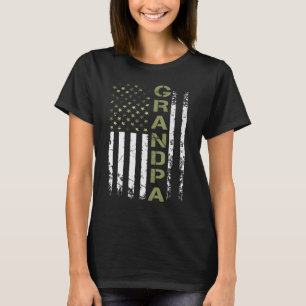 Mens Fun Grandpa American Patriotic Usa Flag Fathe T-Shirt