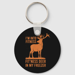 Mens Fun Vintage Hunter I'm Into Fitness Deer Hunt Key Ring