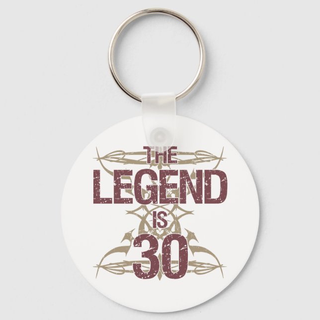Men's Funny 30th Birthday Key Ring (Front)