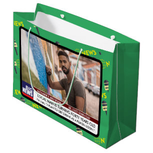 Mens Funny 40th Birthday TV News 50th 60th Large Gift Bag