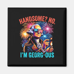 Mens funny 4th of july george washington handsome magnet