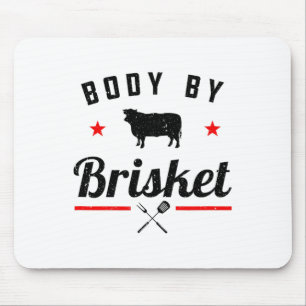 Mens Funny Bbq Body By Brisket Grilling Or Smoking Mouse Pad