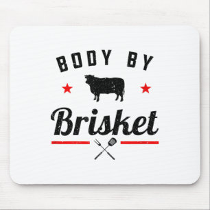 Mens Funny Bbq Body By Brisket Grilling Or Smoking Mouse Pad