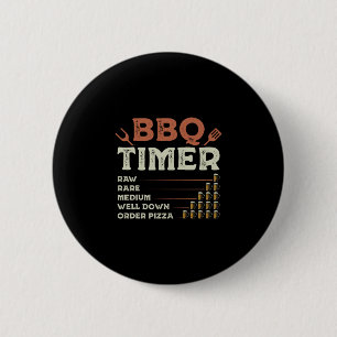 Mens funny bbq grill chef grilling master barbecue 6 cm round badge