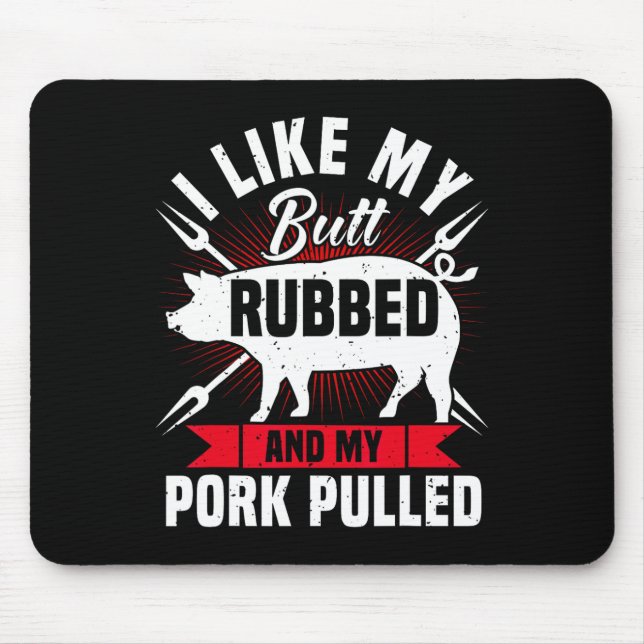 Mens Funny Bbq Grilling Pulled Pork  Mouse Pad (Front)