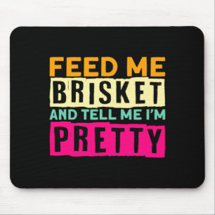 Mens funny bbq lovers feed brisket meat grilling mouse pad