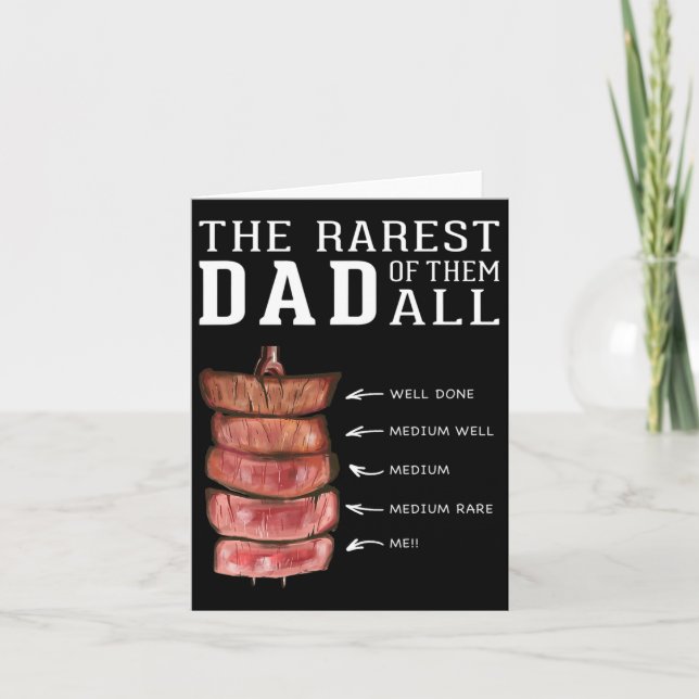 Mens Funny Bbq Rarest Best Dad Grill Barbecue Fath Card (Front)