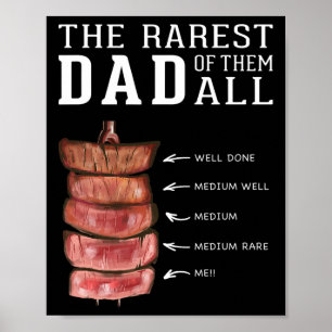 Mens Funny Bbq Rarest Best Dad Grill Barbecue Fath Poster