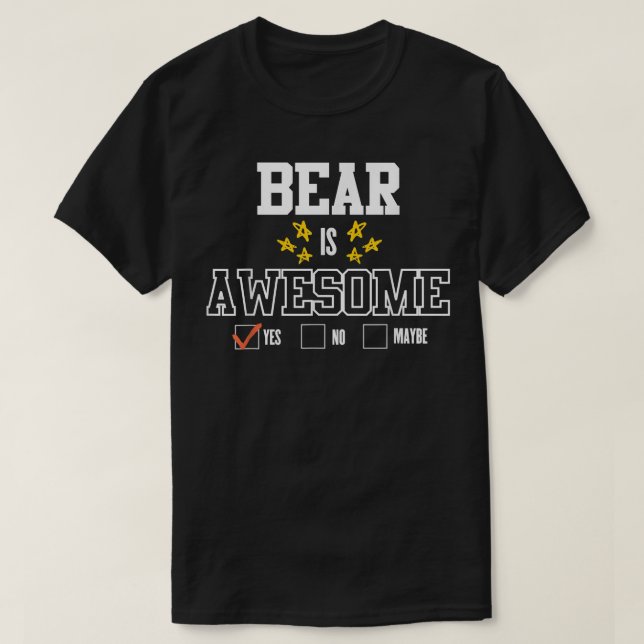 Mens Funny BEAR Is Awesome - First Name BEAR  T-Shirt (Design Front)