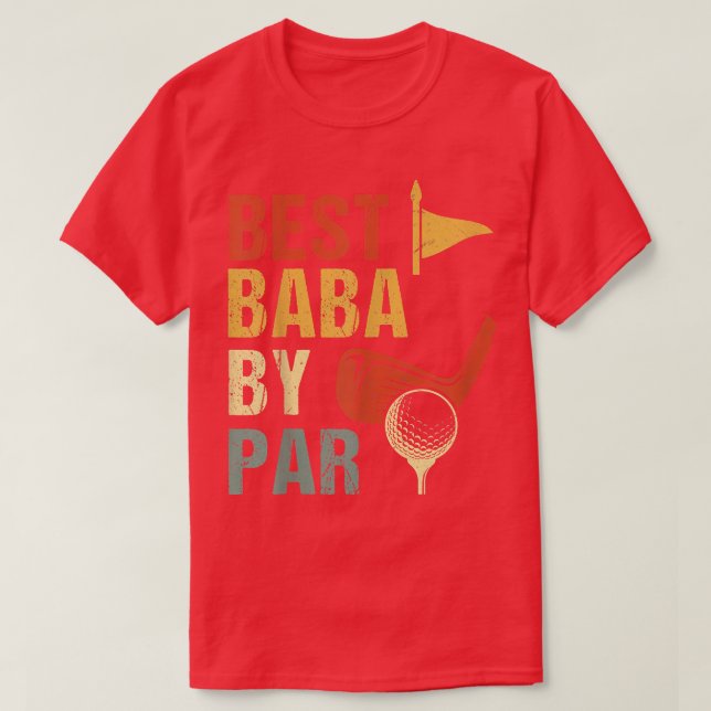 Mens Funny Best Baba By Par Father's Day Golf Love T-Shirt (Design Front)