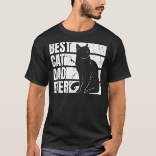 Mens Funny Best Cat  Dad Graphic Fathers and Men C T-Shirt