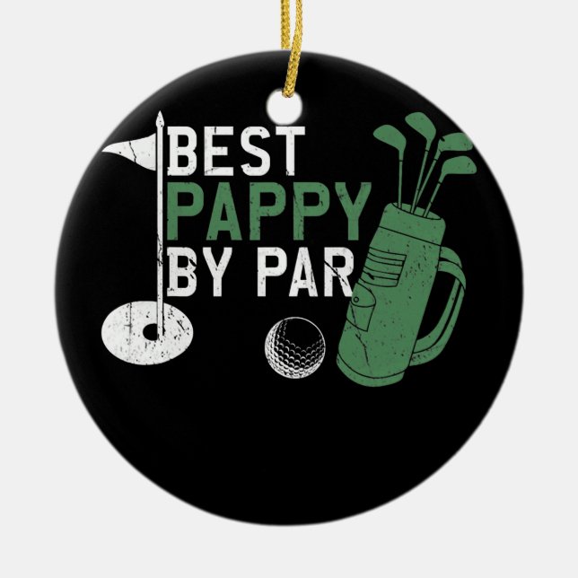 Mens Funny Best Pappy By Par Father's Day Golf Ceramic Ornament (Front)