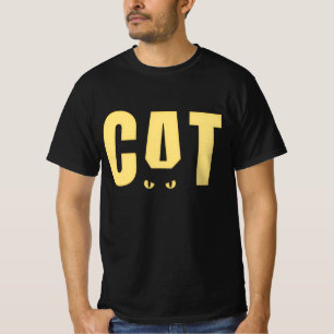 Mens Funny Black Cat Graphic T-Shirt Cool Minima
