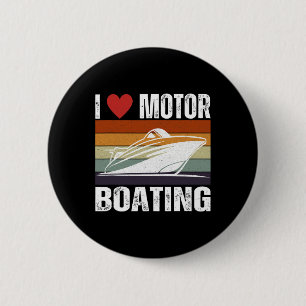 Mens Funny Boater Life Speed Boat Captain I Love M 6 Cm Round Badge