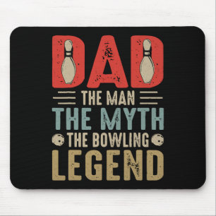 Mens Funny Bowler Dad Bowling Legend Father's Day Mouse Pad
