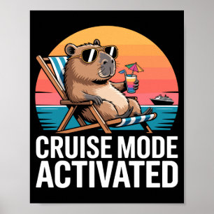 Mens funny capybara cruise shirts 2026 cruise mode poster