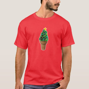 Men's Funny Christmas Tree Ice Cream Tshirt