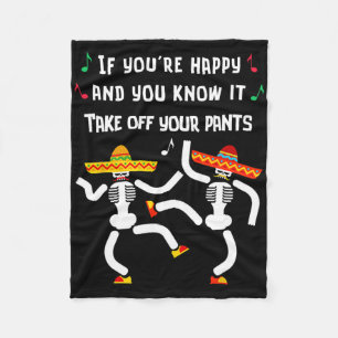 Men's Funny Cinco De Mayo Fiesta Sombrero Moustach Fleece Blanket