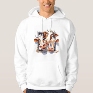Mens Funny Cow Hoodie