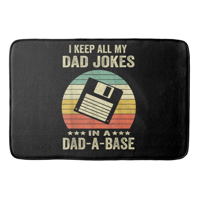 Mens Funny dad Jokes in dad-a-Base Bath Mat (Front)