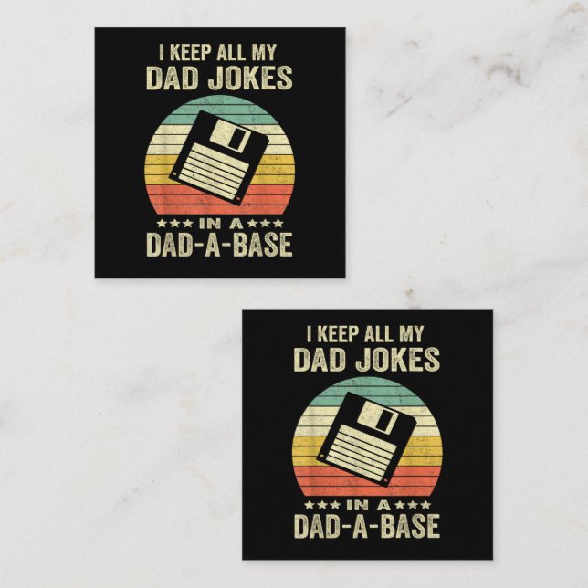 Mens Funny dad Jokes in dad-a-Base Card (Front/Back)