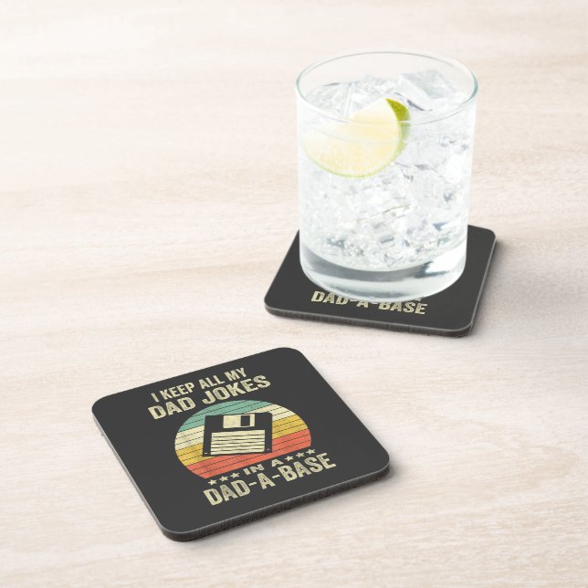 Mens Funny dad Jokes in dad-a-Base Coaster (Right Side)