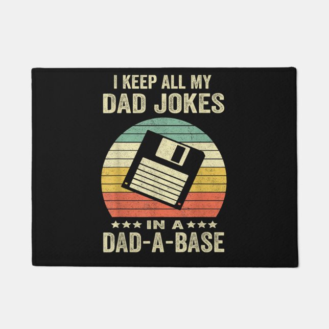 Mens Funny dad Jokes in dad-a-Base Doormat (Front)