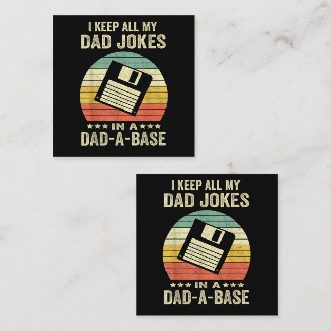 Mens Funny dad Jokes in dad-a-Base Enclosure Card (Front/Back)