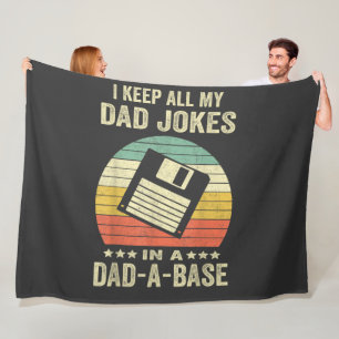 Mens Funny dad Jokes in dad-a-Base Fleece Blanket
